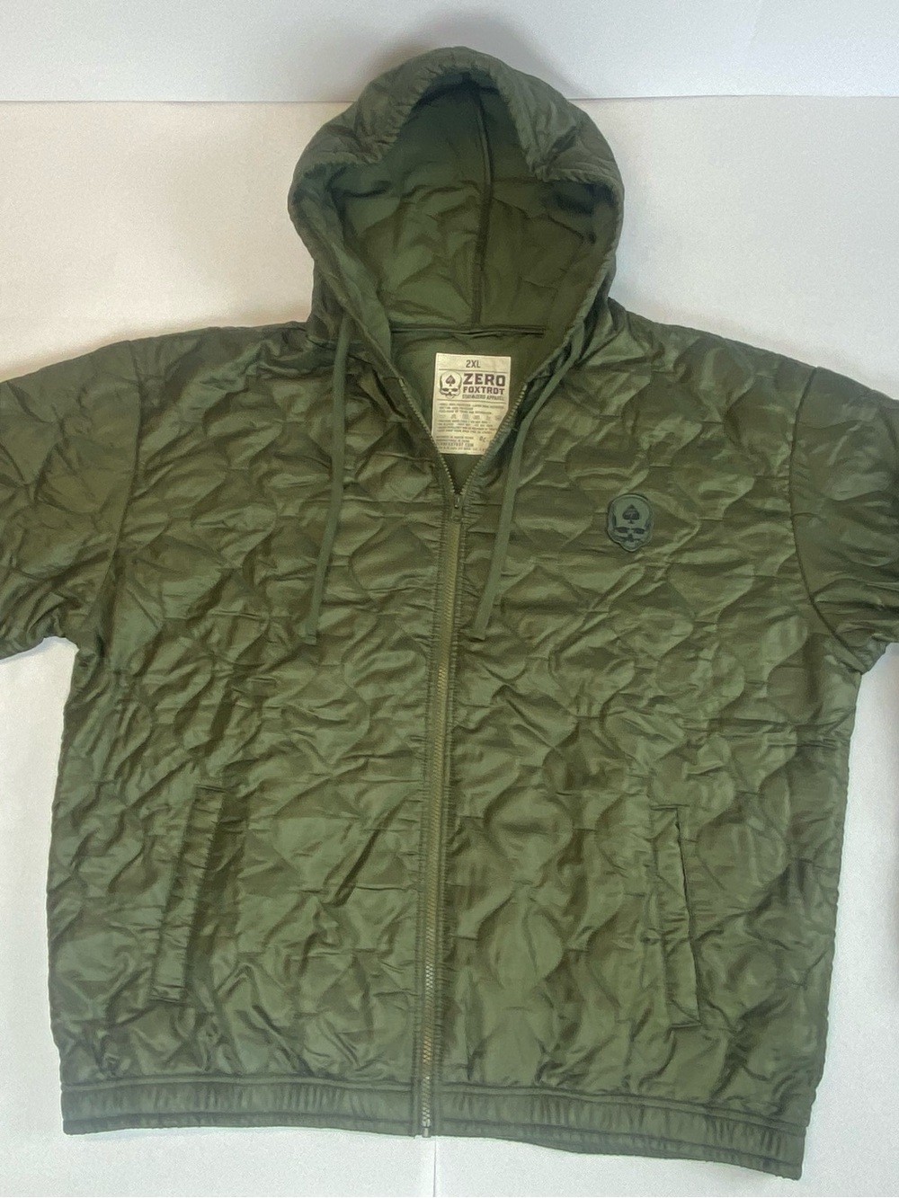 Zero Foxtrot Woobie Full Zip Hoodie Jacket Men’s XXL Olive Green Quilted 2XL